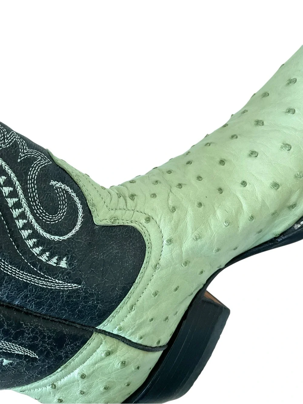 Cuadra NWT Genuine Ostrich Leather Western Cowboy Boots Women’s 7 Green - Picture 5 of 10